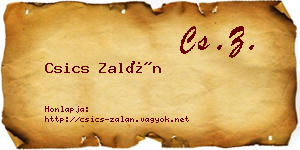 Csics Zalán névjegykártya