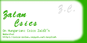 zalan csics business card